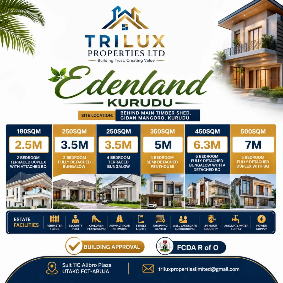 Edenland Kurudu property flyer with advertised plot sizes, prices and estate information